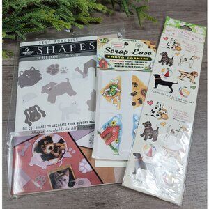 Scrapbooking Arts Crafts Dog Pet Stickers, Photo Corners, Die Cuts Bundle NWT